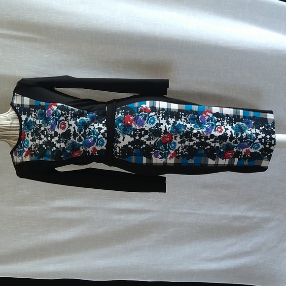 Nicole Miller long sleeve crop top and midi skirt size Xsmall - Picture 1 of 14